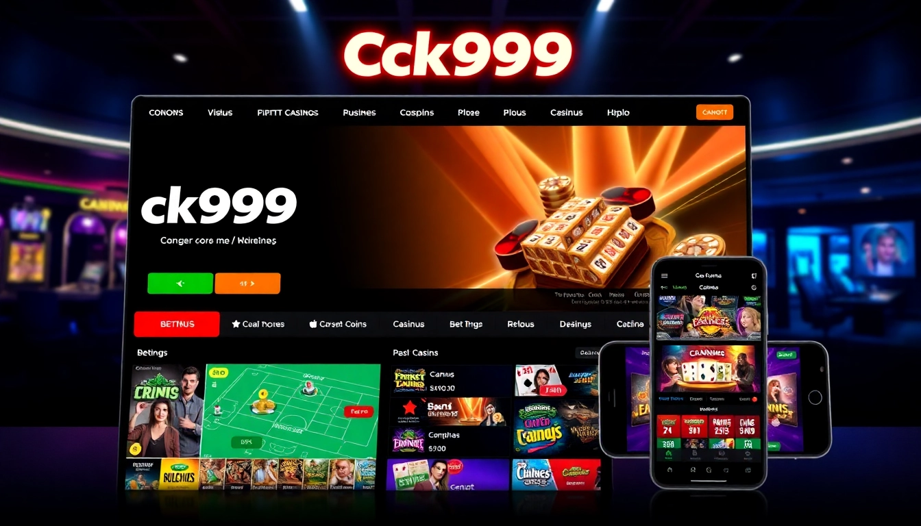 ck999 online casino interface with vibrant betting graphics and mobile accessibility, engaging design for players.