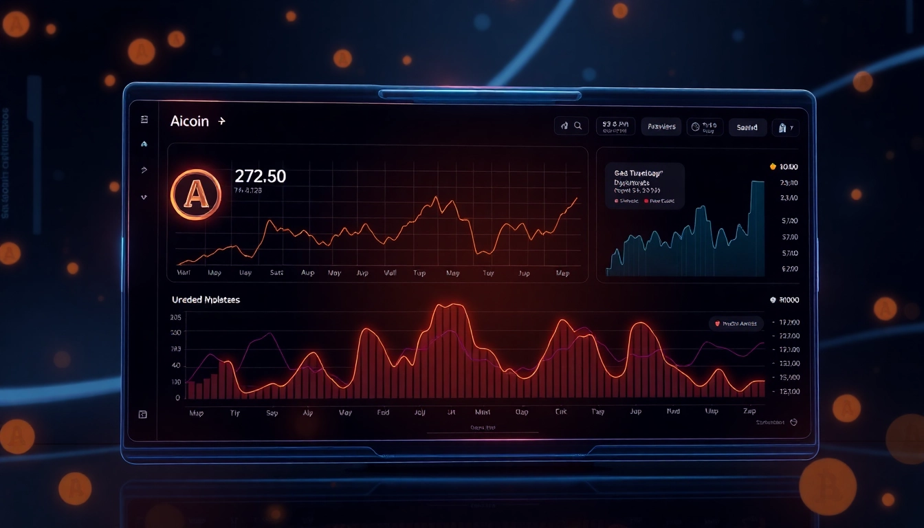 Aicoin digital currency analysis with real-time market charts and modern financial visuals
